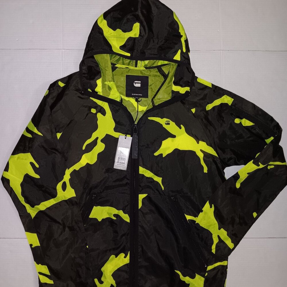 G- STAR RAW MEN'S STRETT HOODED OVERSHIRT JACKET